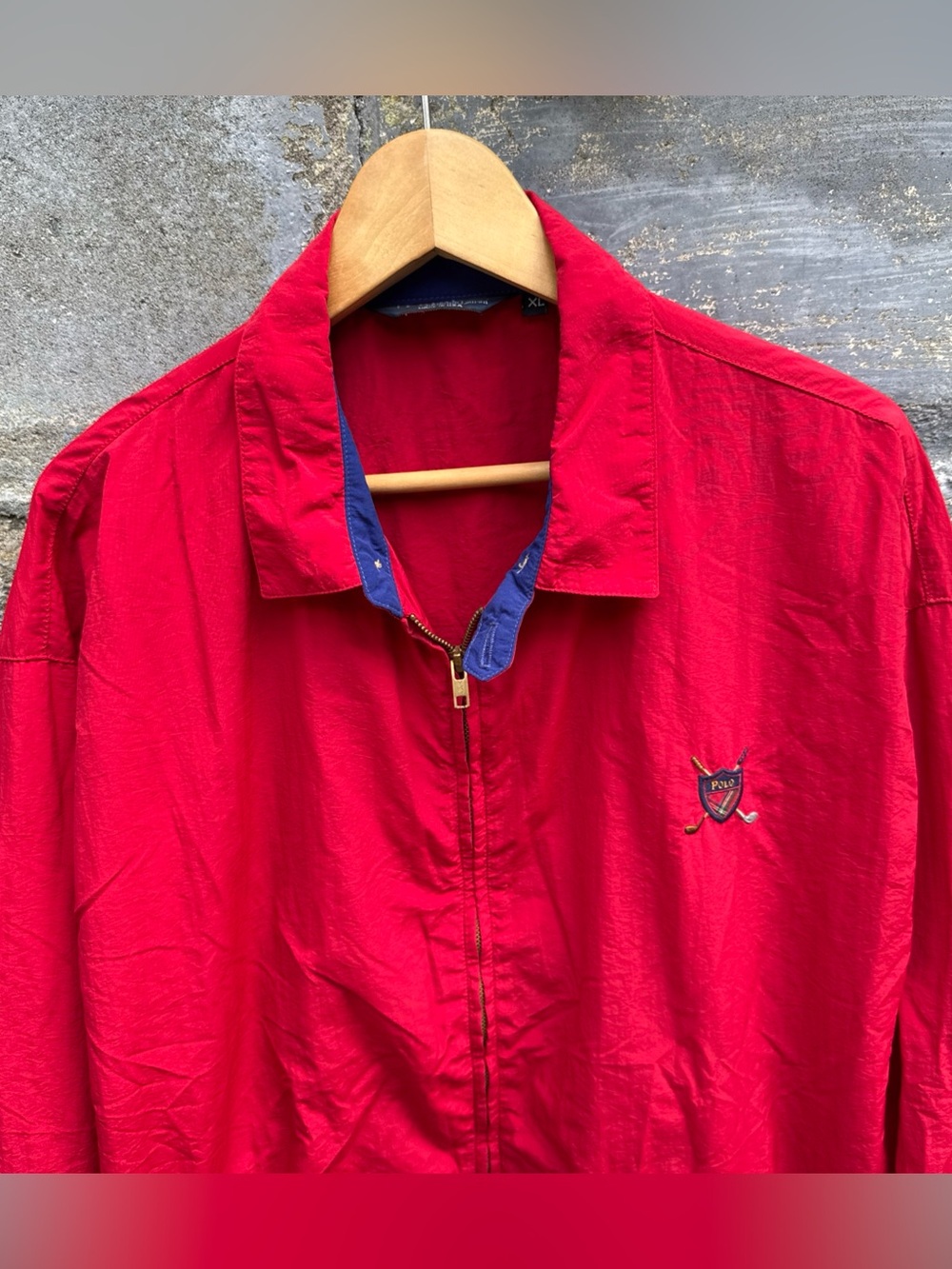 Vintage Polo Ralph Lauren Harrington Jacket Mens XL Red Golf Crest Full Zip USA